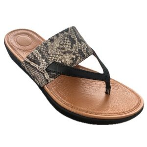 FitFlop Delta Snake Print Toe-Thong Sandals